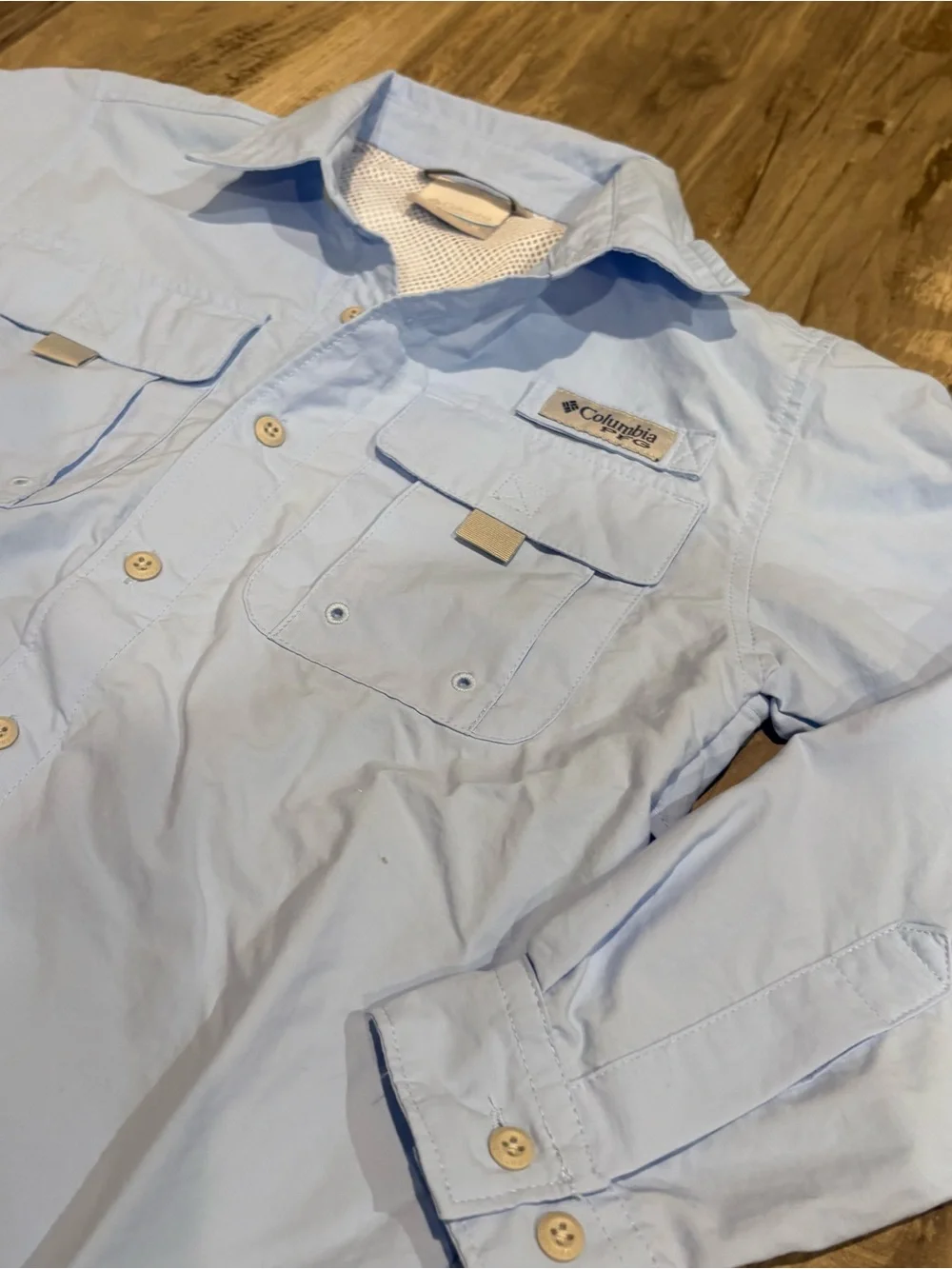 Columbia Youth PFG Fishing Vented UV Protection LS Shirt SZ L (10/12)